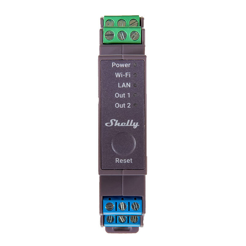 Przekaźnik SHELLY Pro 2 Wi-Fi/LAN na szynę DIN 2-kanał