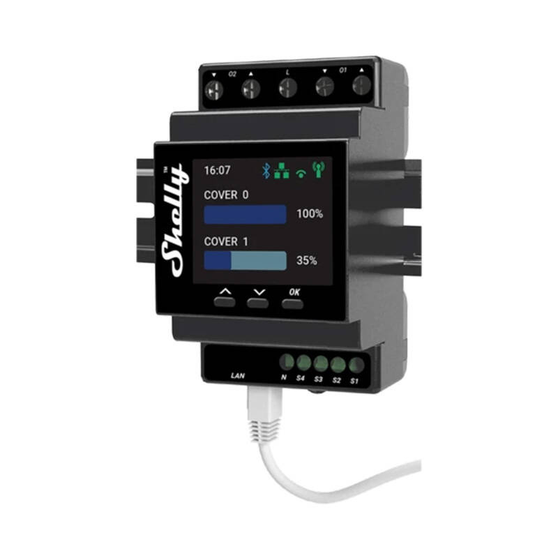 Sterownik rolet SHELLY Pro Dual Cover PM Wi-Fi DIN