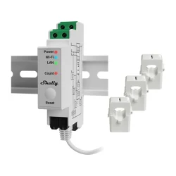 3-kierunkowy miernik zużycia energii elektrycznej Shelly PRO 3EM 120A WiFi/Bluetooth/Matter